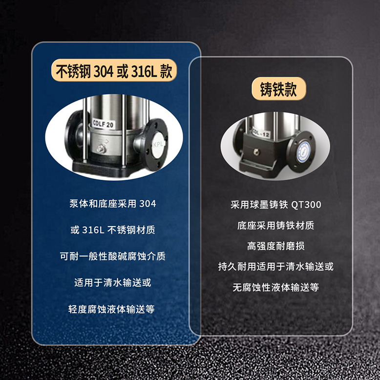 轻型立式多级增压泵 50CDLF12-150 不锈钢锅炉补水盾构机配套水泵
